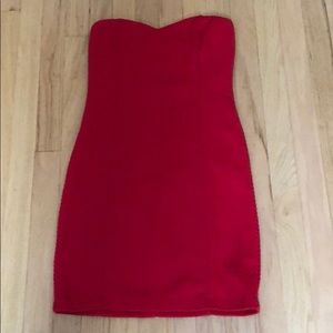 Bright Red Forever 21 Strapless Dress